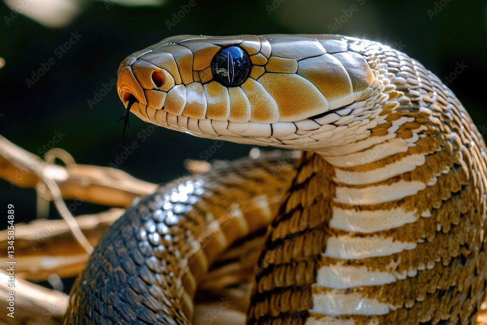 Aufkleber a close-up shot of a snake coiled around a tree branch