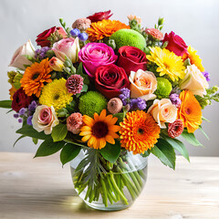 Fototapeta premium bouquet of flowers in vase