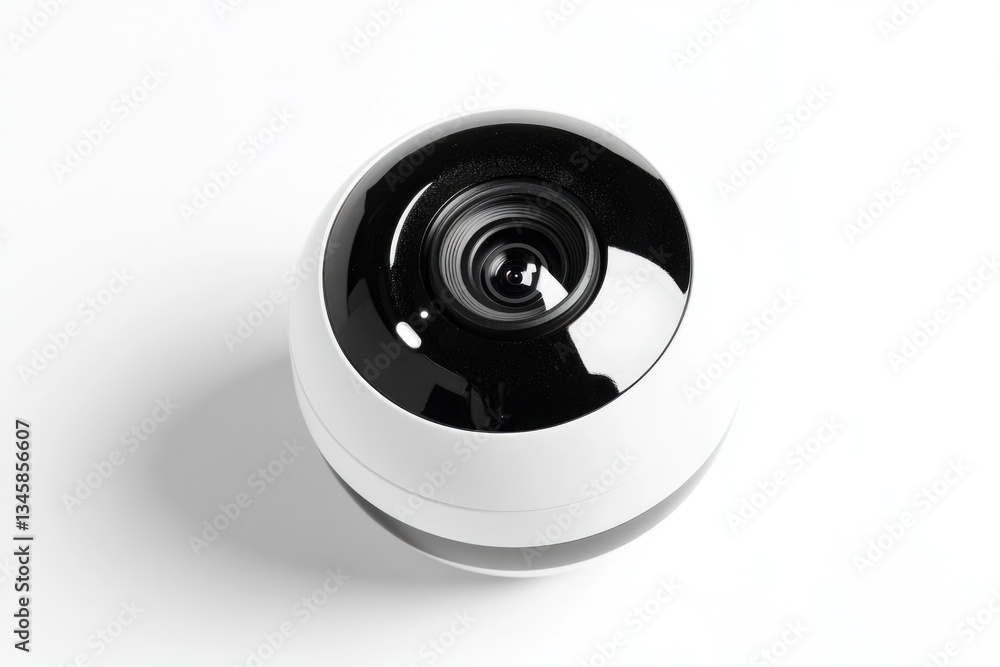 Poster A small white camera placed on a table for use