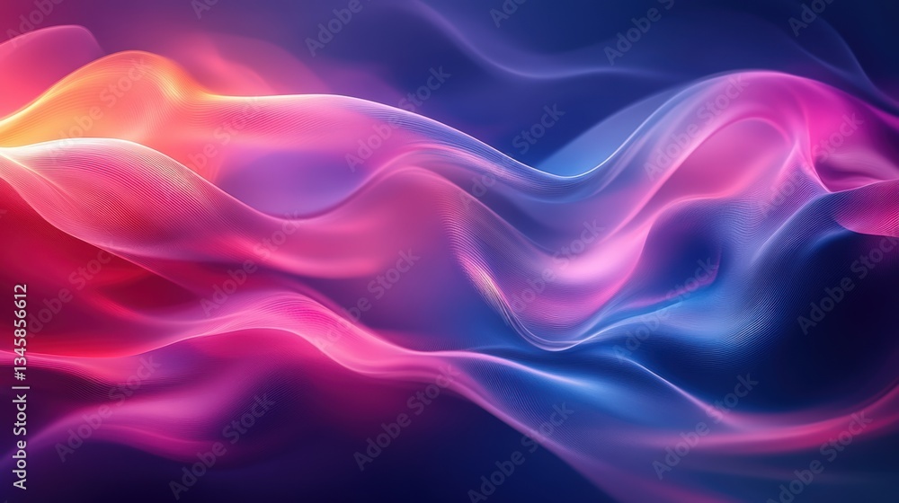 Poster a vibrant abstract background with flowing lines and shapes, dynamic composition, bright colors