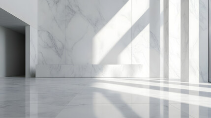 Obraz premium Minimalist marble interior light and shadow background image