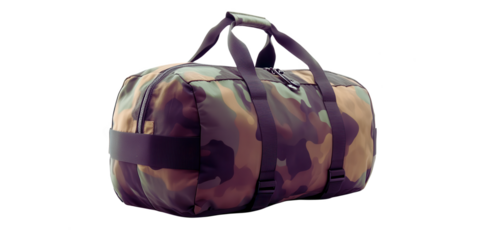 Camouflage Gym Bag PNG with Transparent Background