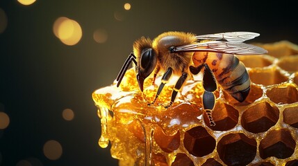 Honeycomb Bee Closeup
