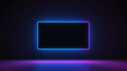 Blue and purple neon rectangle, great for futuristic design themes