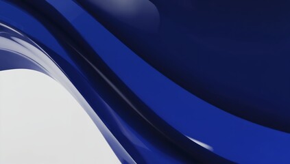 Abstract wavy shapes in deep blue and white