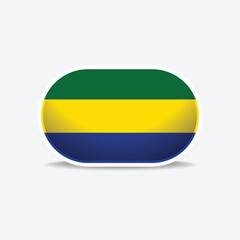 Gabon national flag button vector