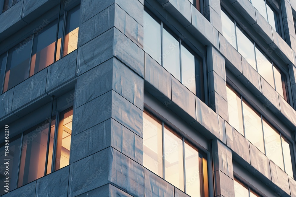 Poster flawless image of office building with windows on background