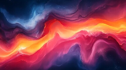 Flowing abstract art energetic digital cosmic colorful visual design