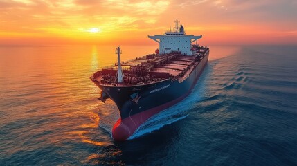 Fototapeta premium A ship sailing on the ocean, large and powerful, maritime transportation concept