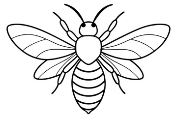 bee line art silhouette vector illustration