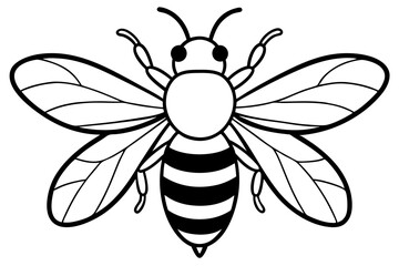 bee line art silhouette vector illustration