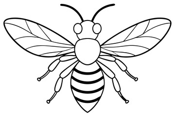 bee line art silhouette vector illustration
