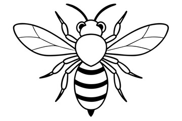 bee line art silhouette vector illustration