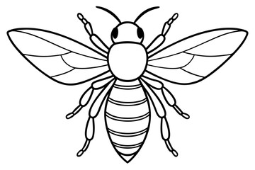 bee line art silhouette vector illustration