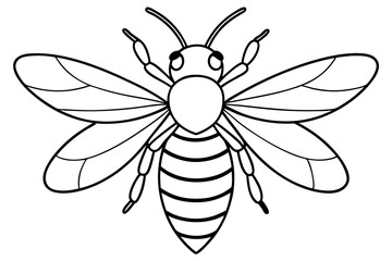 bee line art silhouette vector illustration