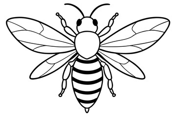 bee line art silhouette vector illustration