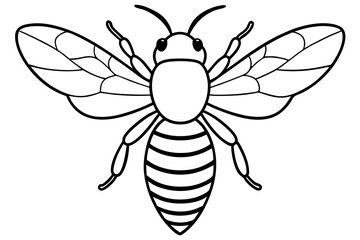 bee line art silhouette vector illustration