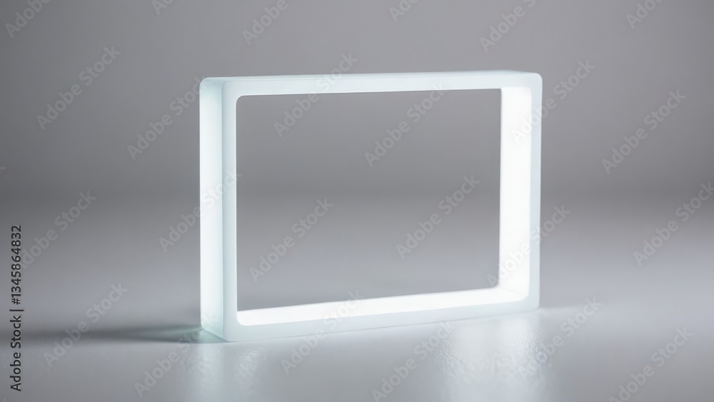 Aufkleber transparent rectangular frame with soft lighting, emphasizing sleek modern style