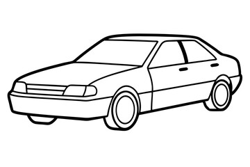 Obraz premium car line art silhouette vector illustration