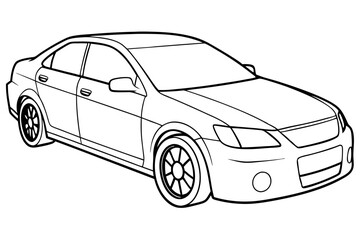 Fototapeta premium car line art silhouette vector illustration