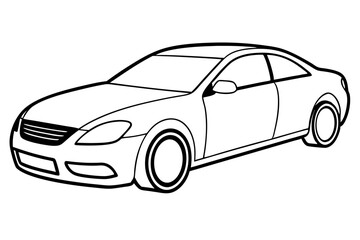 car line art silhouette vector illustration