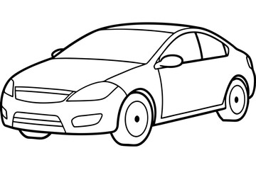 car line art silhouette vector illustration