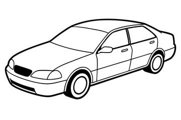 car line art silhouette vector illustration