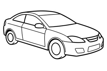 car line art silhouette vector illustration