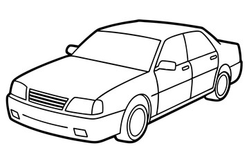 car line art silhouette vector illustration