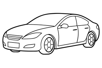 car line art silhouette vector illustration