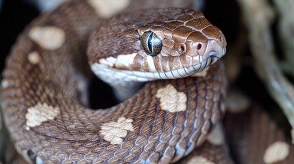 Obraz premium Close-up photo of a snake's head and neck