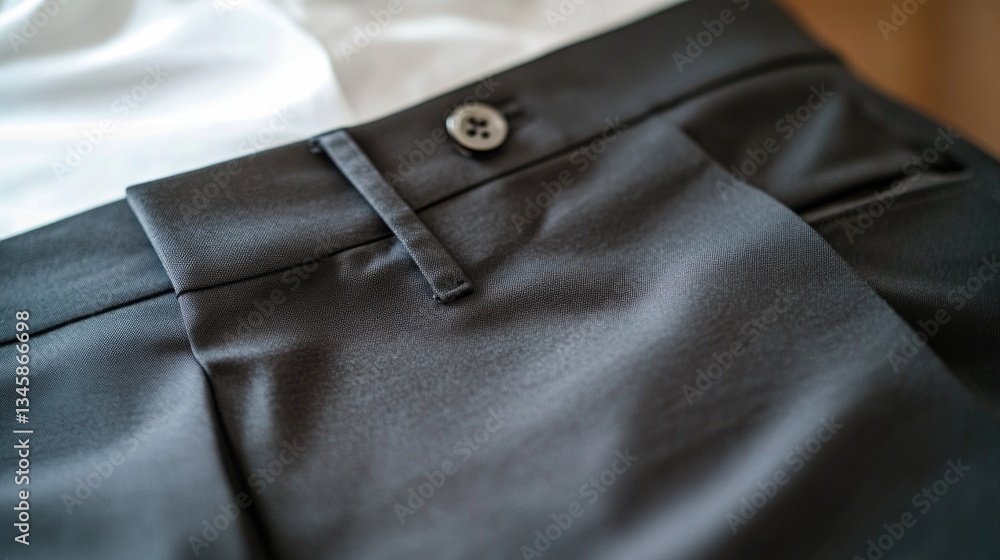Poster close-up shot of a person's pants with a visible button