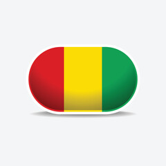 Guinea national flag button vector