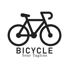Simple black bicycle logo design for branding
