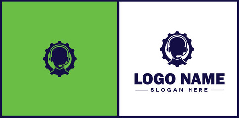 Fototapeta premium Virtual Assistant icon Online assistant Remote assistant Digital assistant flat logo sign symbol editable vector