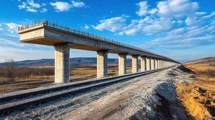A bridge construction, infrastructure development, civil engineering