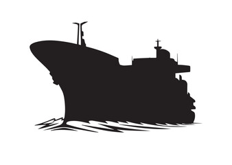 Obraz premium High Resolution Super Tanker silhouette black color isolated on white background Perfect for Marine Design
