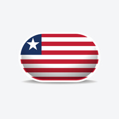 Liberia national flag button vector