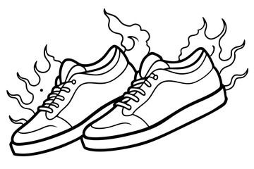 shoes line art silhouette vector illustration