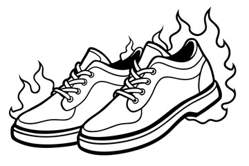 shoes line art silhouette vector illustration
