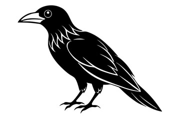 crow line art silhouette vector illustration