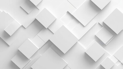 Obraz premium Abstract geometric shapes, white squares, 3D design, modern background, suitable for wallpaper or presentation