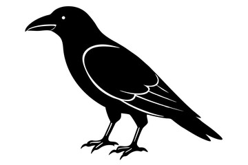 crow line art silhouette vector illustration