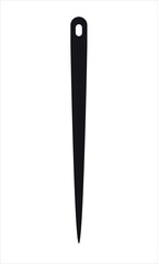 Black silhouette of a needle on an isolated background. Vector illustration.Icon for a website, applications, or user interface. A flat symbol. 
