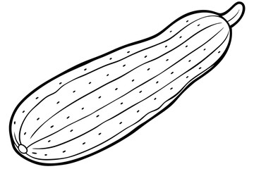 cucumber line art silhouette vector illustration