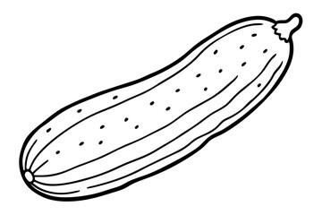 cucumber line art silhouette vector illustration