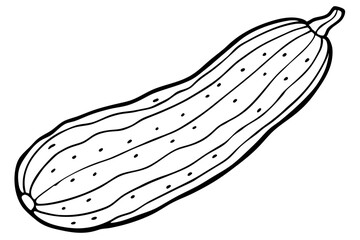 cucumber line art silhouette vector illustration