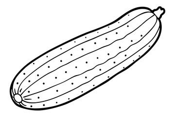 cucumber line art silhouette vector illustration