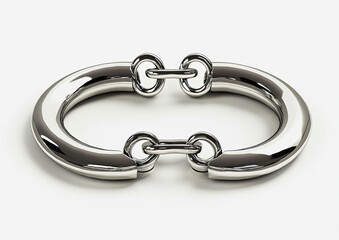 Obraz premium Polished silver double oval bracelet with connecting links.