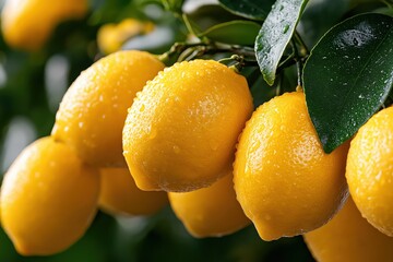 Lush lemon grove filled with ripe fruit ready for harvest in a vibrant orchard setting